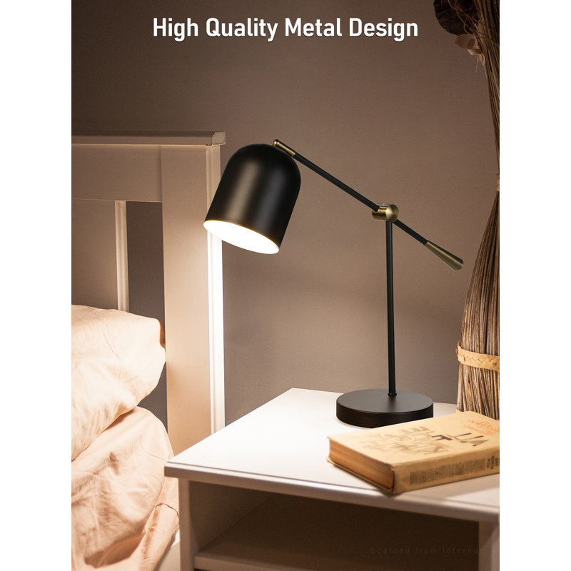 Skillern Aesthetic Metal Desk Lamp, E26 Base, Adjustable Swing Arm, On/Off Switch, for Living Room, Bedroom
