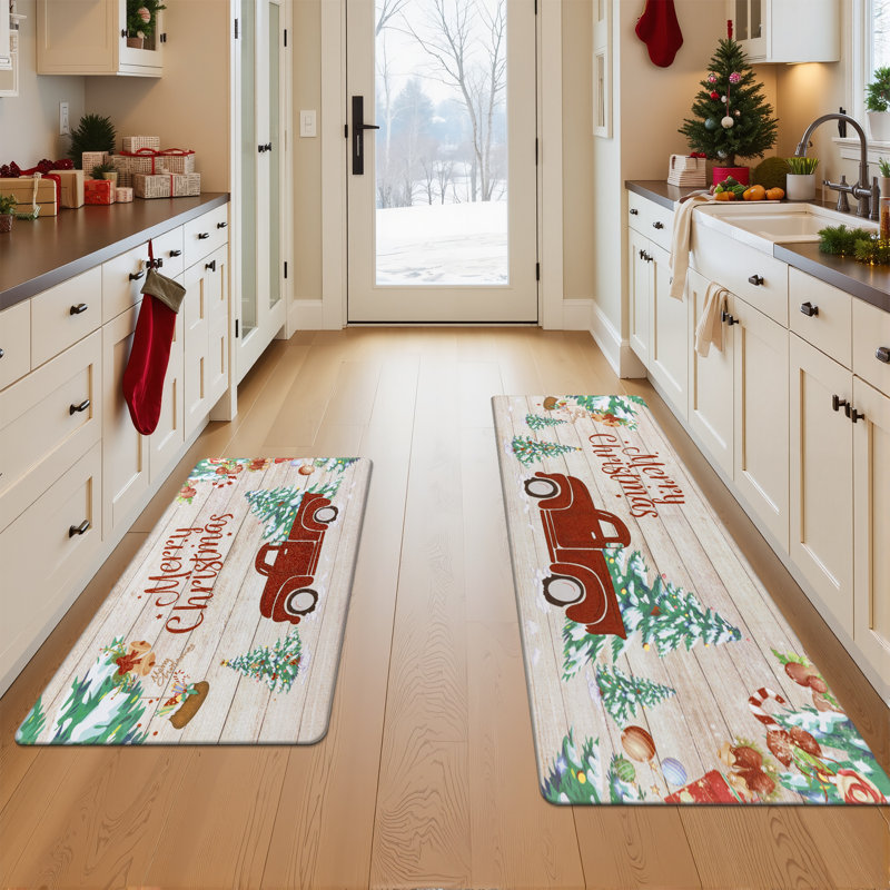 Alagan Christmas Anti-Fatigue Non-Skid Kitchen Mat
