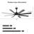 52-Inch Matte Black Ceiling Fan With Light - 8 ABS Blades, 18W LED 3-Color Dimmable Light, For Living Room & Bedroom