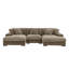Très grande chaise double rembourrée en velours côtelé, 3 sièges, couleur chameau, sièges confortables, coussins décoratifs, bois d'œuvre réglable, canapé modulaire à assemblage simple avec grande assise,