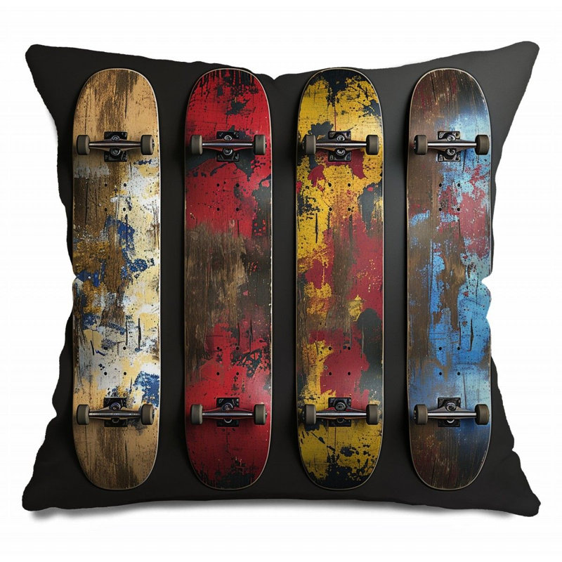 Coussin Skateboard, H 18 po x l 18 po