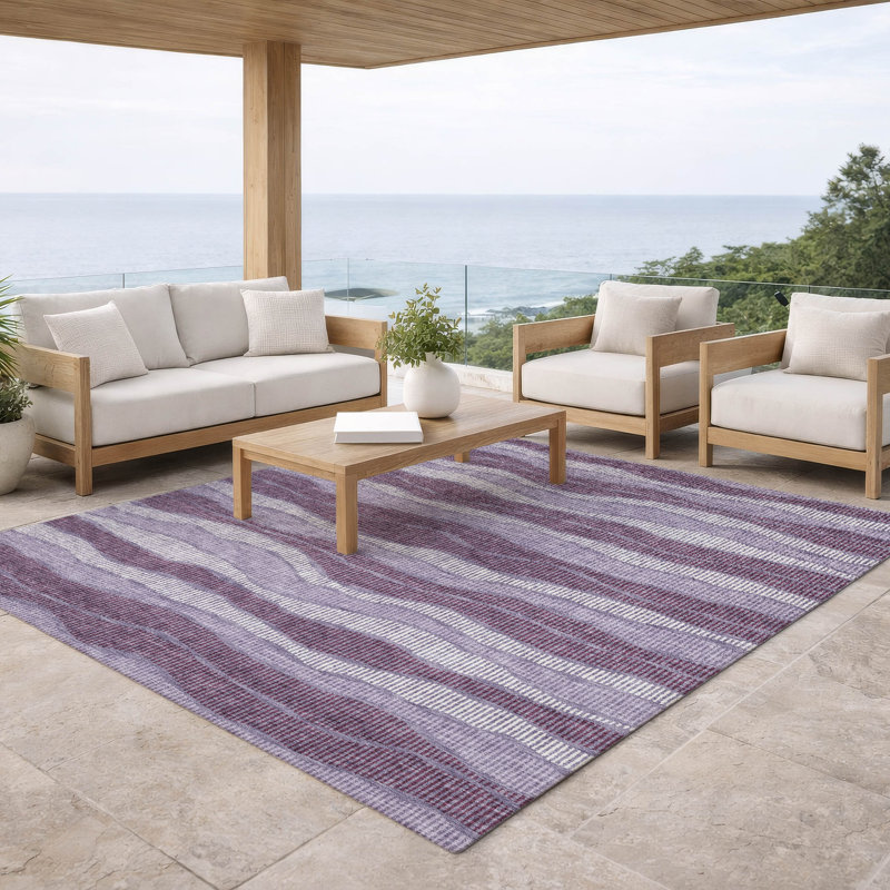 Tapis intérieur / extérieur lavable à la machine Chantille ACN2849, Lilas, 8 pi x 10 pi