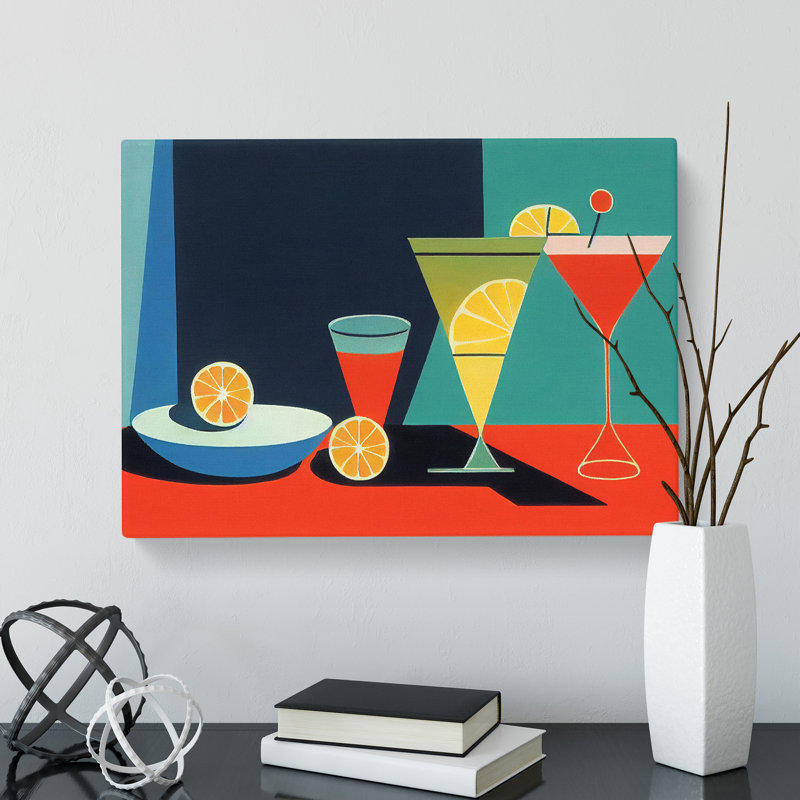 Retro Cocktail Art Vol.3 - Wrapped Canvas Print, 40cm H x 60cm W x 3cm D