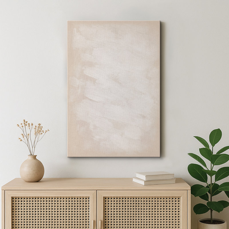 Œuvre d'art minimaliste minimaliste beige, géométrique neutre moderne, chambre à coucher ou étude murale, impression sur toile encadrée