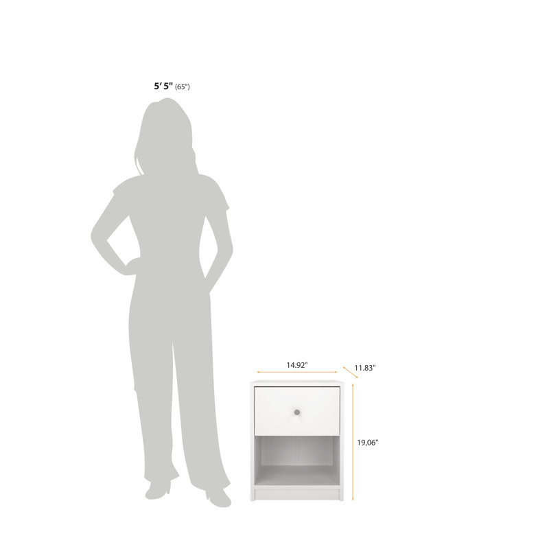 Ensemble de chambre à coucher 3 pièces - commode double 6 tiroirs et ensemble de table de chevet 2 pièces, blanc, Blanc