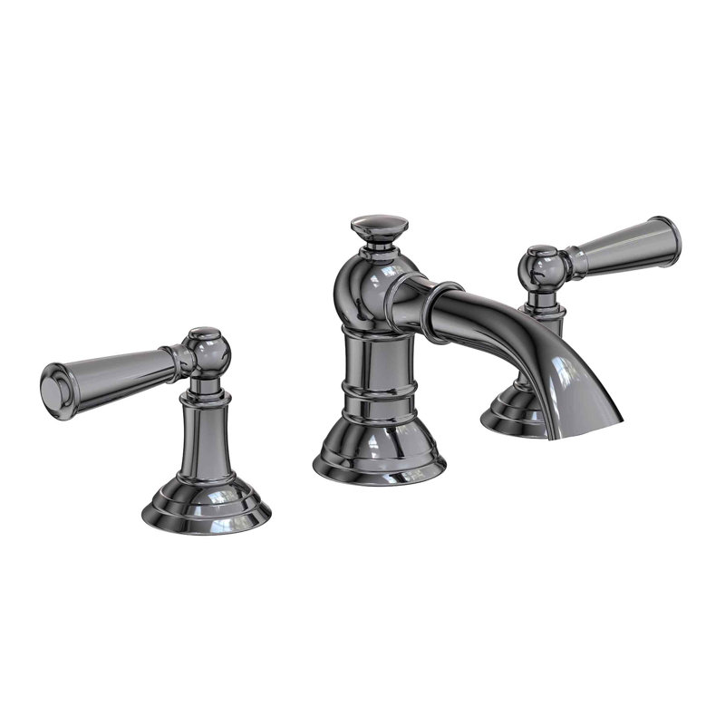 Aylesbury Widespread Bathroom Faucet with Drain Assembly, Midnight Chrome