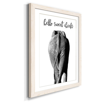 Elephant Bum - Reproduction d'art textuel sur papier encadré