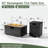 32" Propane Gas Fire Pit Table With Propane Tank Cover 2-Pieces, 50000 BTU Rectangular Steel Fire Pit With Beautiful Wicker Base For Outside Garden-Dark Gray-259056832