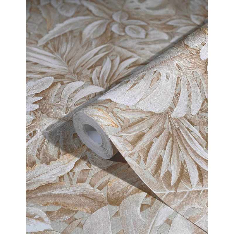 Rouleau de papier peint texturé L 33 pi x l 21 po Kerynie, Brun / rose