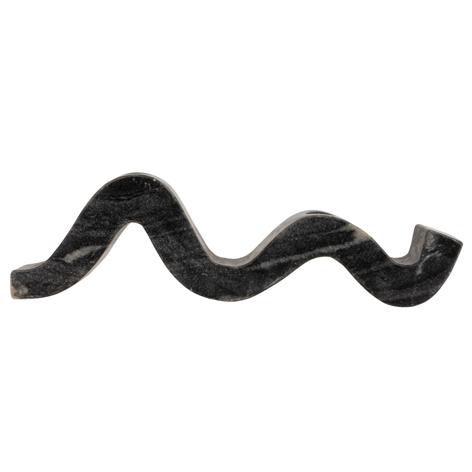 Marble Wave Double Taper Candle Holder, Black