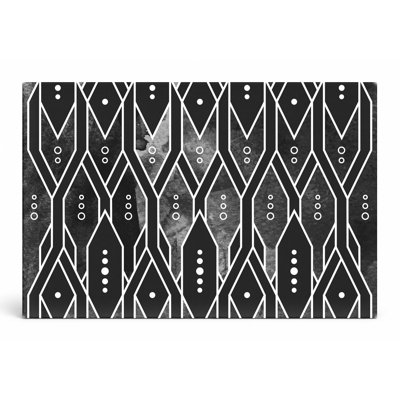 Motif géométrique noir et blanc - art mural sur toile paysage