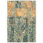 Tapis décoratif en laine de conception unique noué à la main vert/orange 4 pi 9 po x 6 pi 11 po