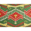 Area Rug in Green/Red