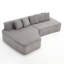 Canapé modulaire à compression gris clair avec méridienne confortable - forme de L irrégulière, assise profonde, canapé-lit modulaire minimaliste pour le salon-1307282996