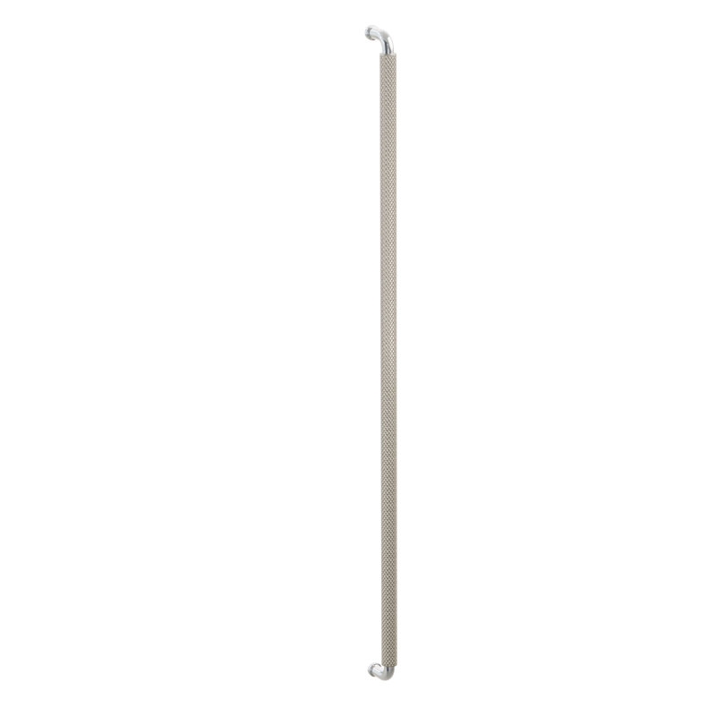 Emtek Concealed SELECT Appliance Pull 36" R-Bar Polished Chrome Knurled Bar Satin Nickel, Polished Chrome/Satin Nickel