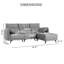 Shealene High Back Sectional Couch with Ottoman, 4 Seater L-Shaped Sofa with Headrests-375712526-351136604