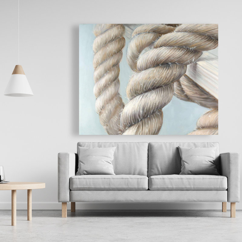 Boat Rope Knot Closeup | Marine Living Room Canvas Decor