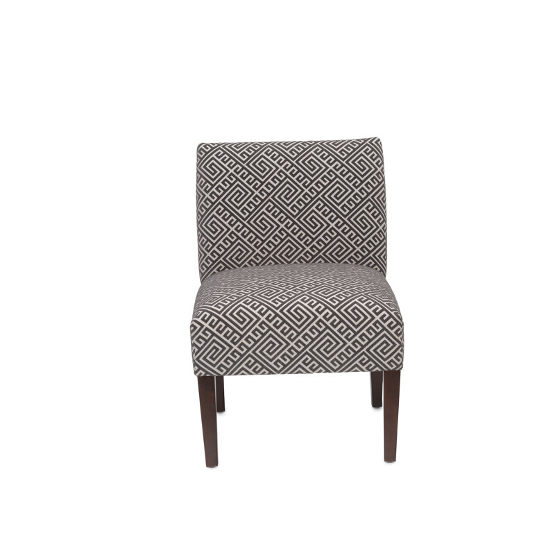 Lonara Upholstered Slipper Chair, Black/Cream/Gray 100% Polyester