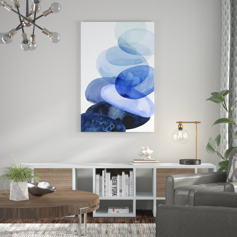 «River Worn Pebbles I» par Grace Popp, reproduction d'art sur toile tendue, H 48 po x l 32 po