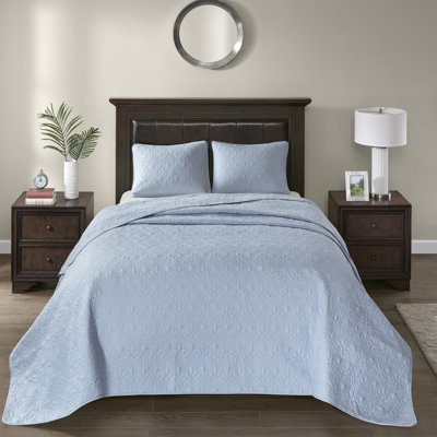 Collection de couvre-lits réversibles Blue King - Matelassage pour une sensation luxueuse - Taille supérieure - Tombé et couverture optimales - Garnissage en coton prélavé - Sommeil confortable - Comprend 2 taies d'oreiller - Entretien facile
