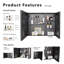 Armoire à pharmacie à DEL avec miroir, organisateur de rangement en aluminium à deux portes anti-buée, armoire à lumière blanche une couleur | Idée de cadeau-255807036