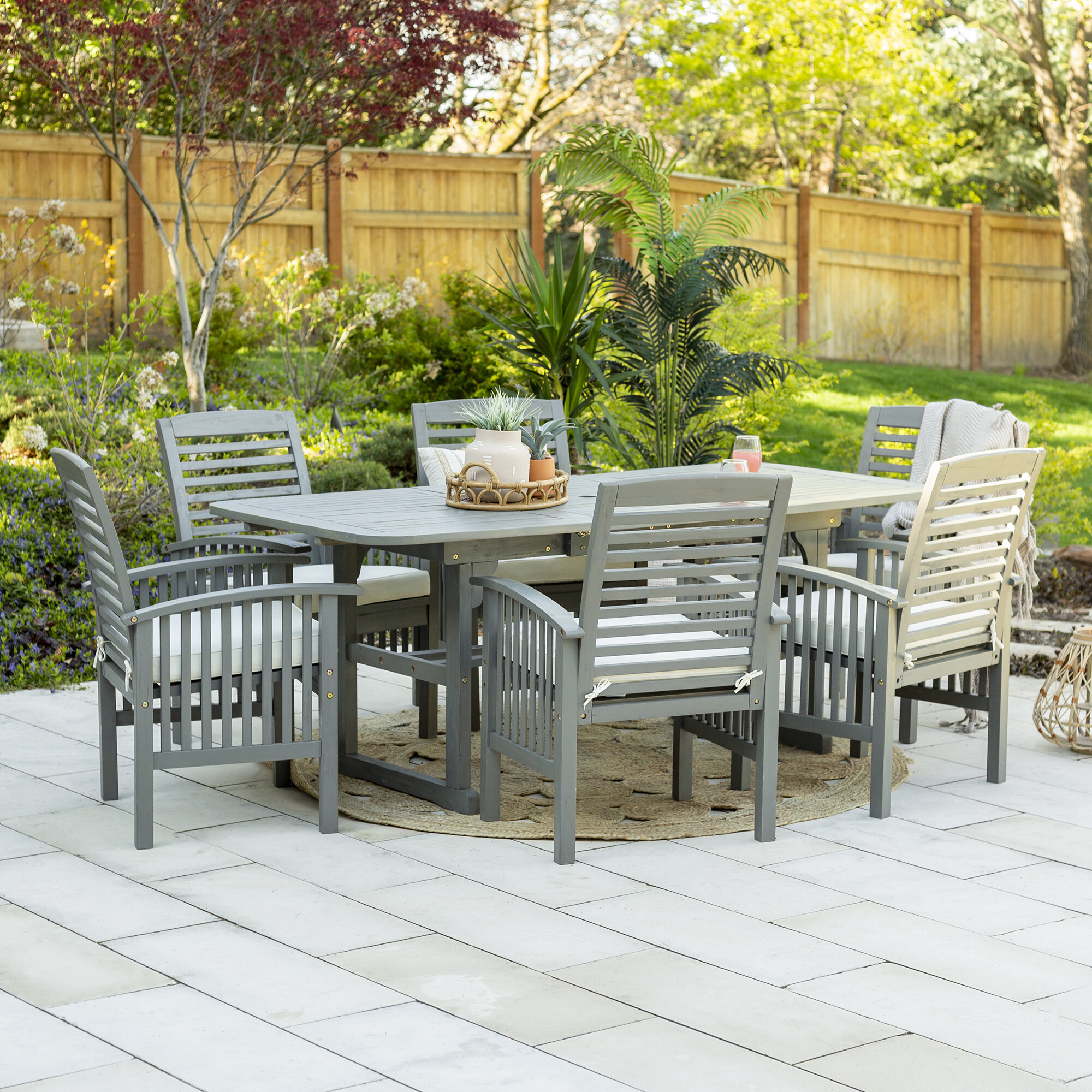 Grey outdoor discount table and chairs