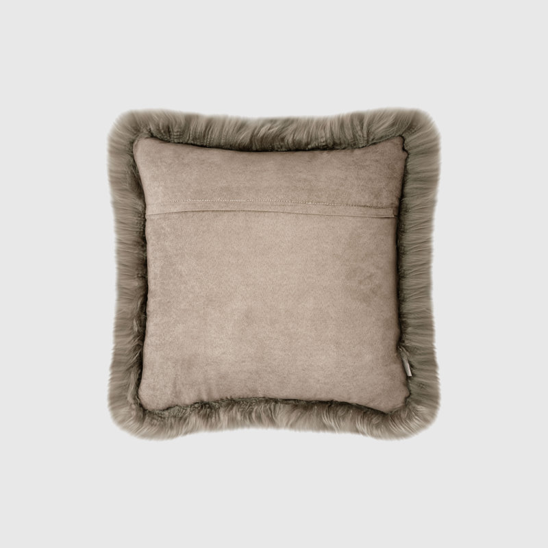 Fieldman Leather Reversible Throw Pillow, Mushroom