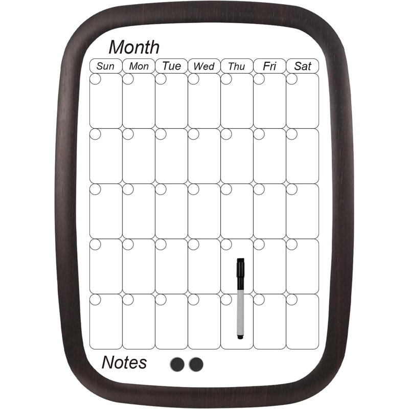 Calendar For Wall 17''*23'', Calendar Whiteboard Monthly With Decorative Wood Frame, White Board Calendar For Home Or Office To Keep Track Of To-Do Lists