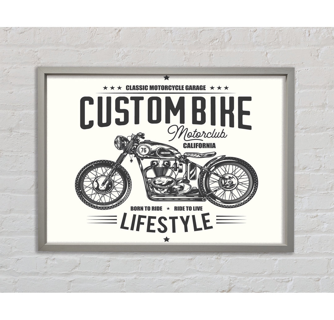 Custom Bike Motor Club - Einzelner Bilderrahmen Kunstdrucke auf Leinwand