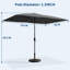 10'X6.5' Rectangular Outdoor Umbrella, with Crank & Push Button Tilt-1248675610
