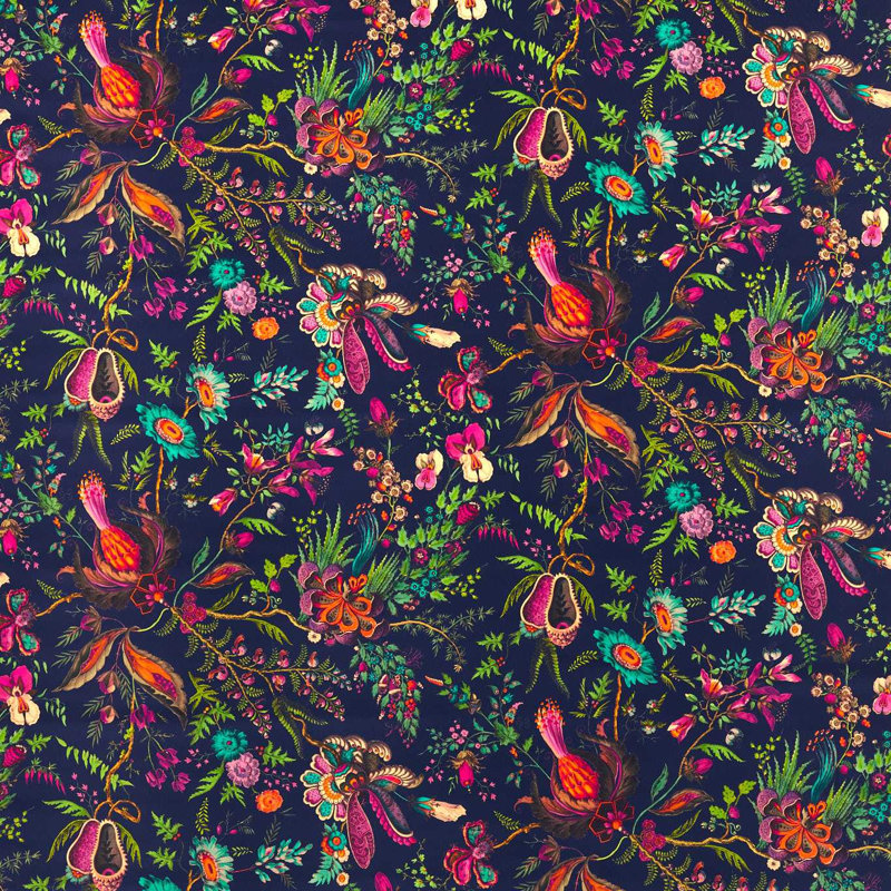Wonderland Floral Fabric, Sapphire/Spinel/Emerald