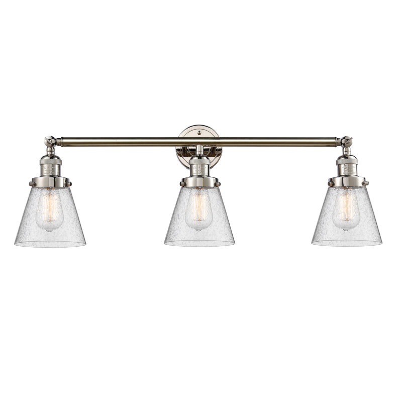 Éclairage pour meuble-lavabo 3 lumières Shauna Cone, DEL, Nickel poli