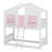 House Bunk Bed With Roof , Window, Window Box, Door , With Safety Guardrails And Ladder-1271079095