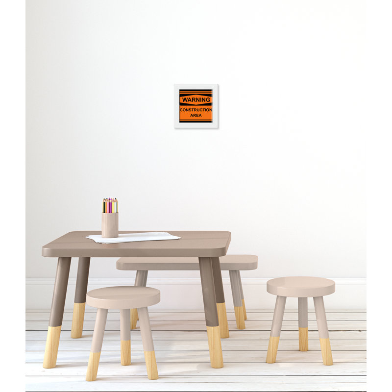 Avertissement 2 impression sur papier, H 8 po x l 8 po x P 0,63 po, Cadre blanc