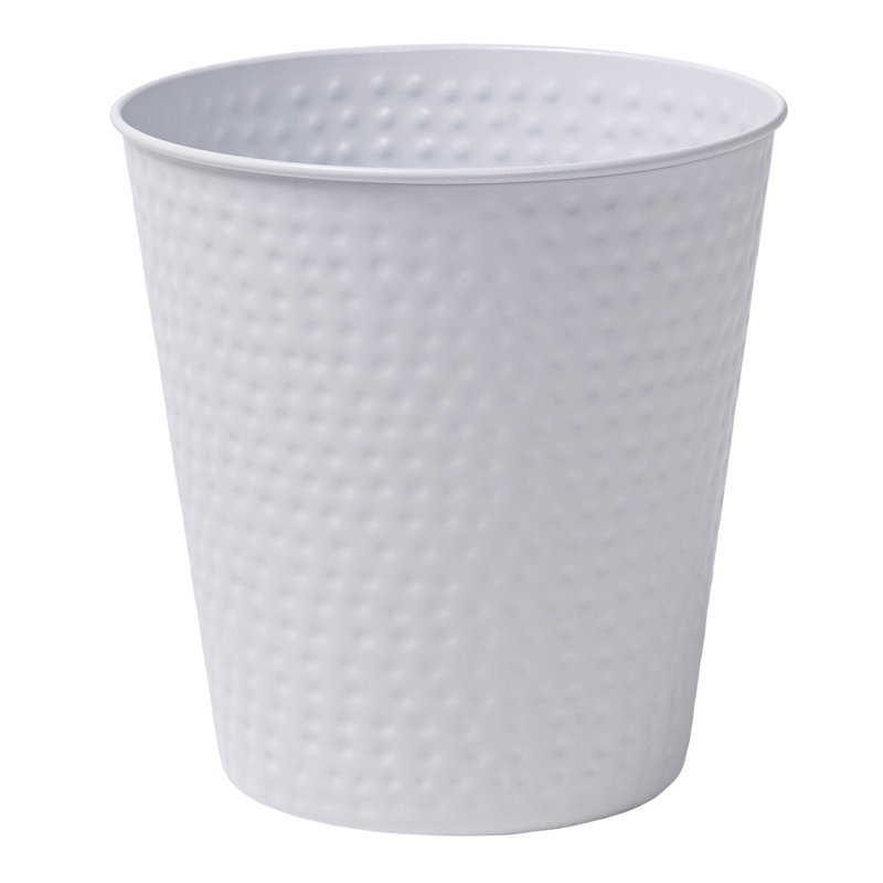 Poubelle en acier martelé 2 gallons Axel, Blanc mat