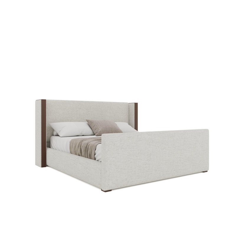 Lit bas tapissier Irenne, Coton de lin, Grand