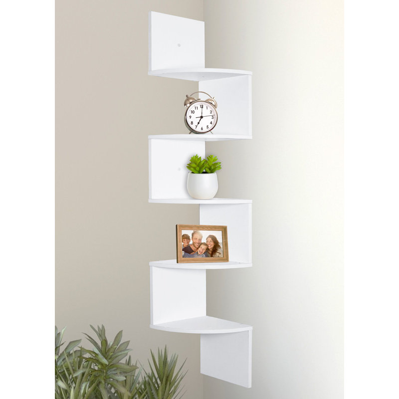 Corner Shelf, 5 Tier Floating Shelves For Wall, Easy-to-assemble Wall Mount Corner Shelves For Bedrooms And Living Rooms