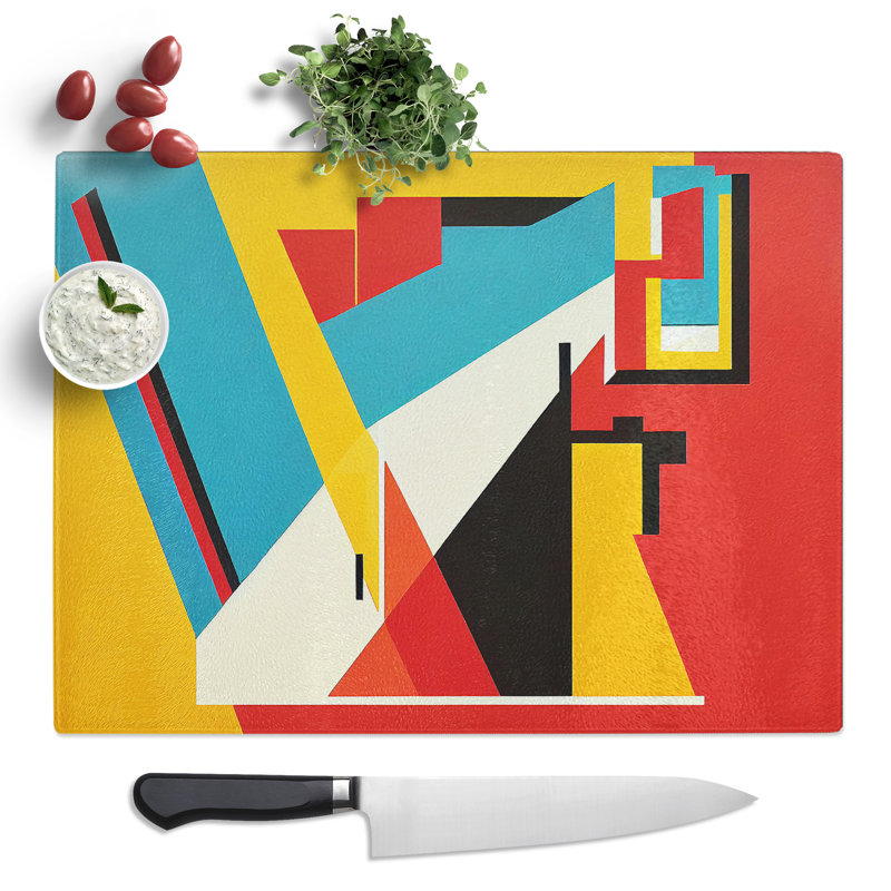 Suprematism Art Modern Vol.1 Abstract  Glass Chopping Board