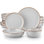 16 Piece Color Glazed Ceramic Tableware Set, Dinner Plate, Dessert Plate, Bowl And Soup Plate, Service For 4 People, Light Blue