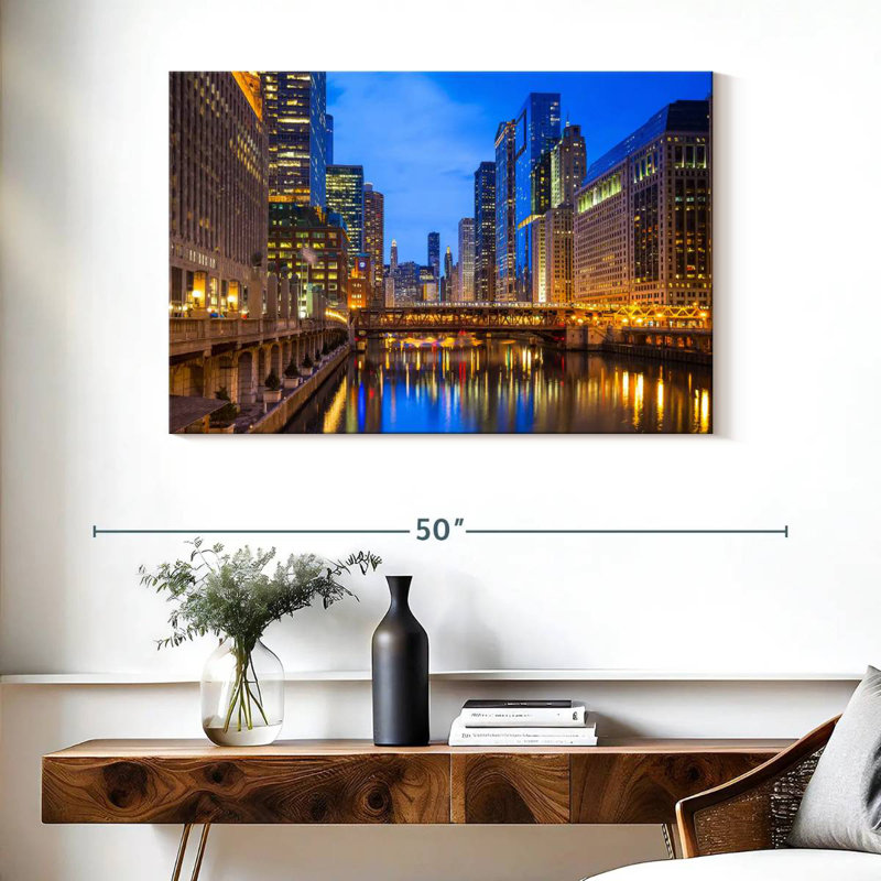 Sirci Bustling Downtown Chicago, H 26 po x l 39 po