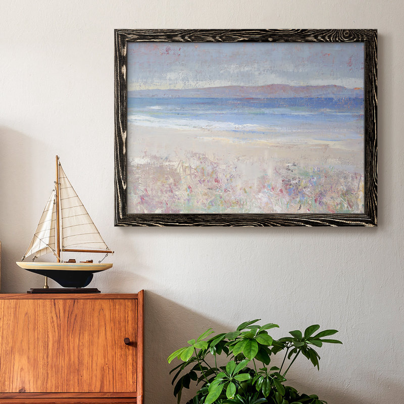 " Beach Textures I ", 14" H x 20" W x 1.5" D, Black