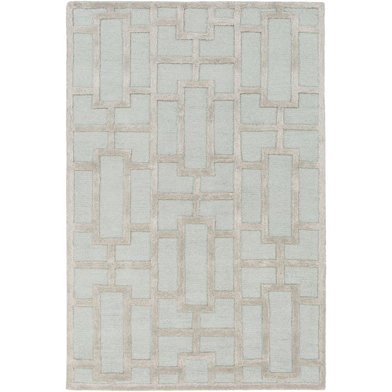 Perpetua Hand Tufted Wool Geometric Indoor Rug, Rectangle 8' x 11'