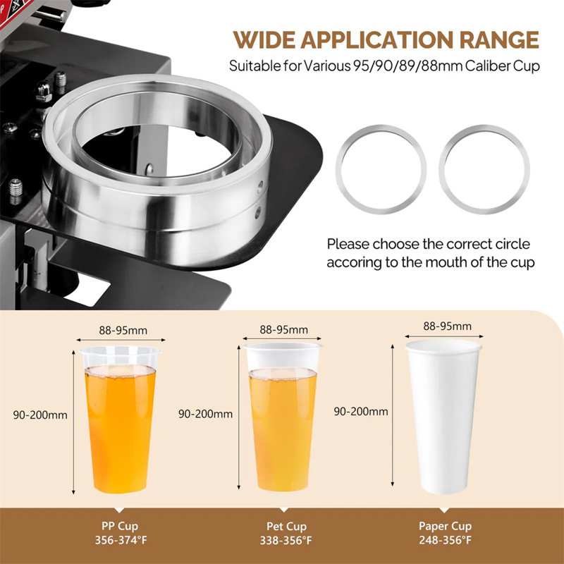350W 110V Automatic Cup Sealing Machine With LCD Intelligent Display Silver, Silver