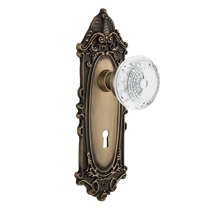 Victorian Plate with Decorative Keyhole and Crystal Meadows Knob