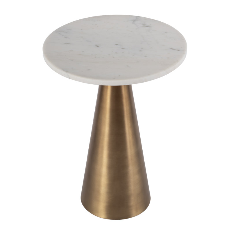 Table d'appoint ronde en marbre et métal l 15 po GRACIE
