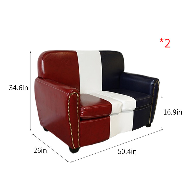 Banc rembourré en similicuir American Retro Cafe