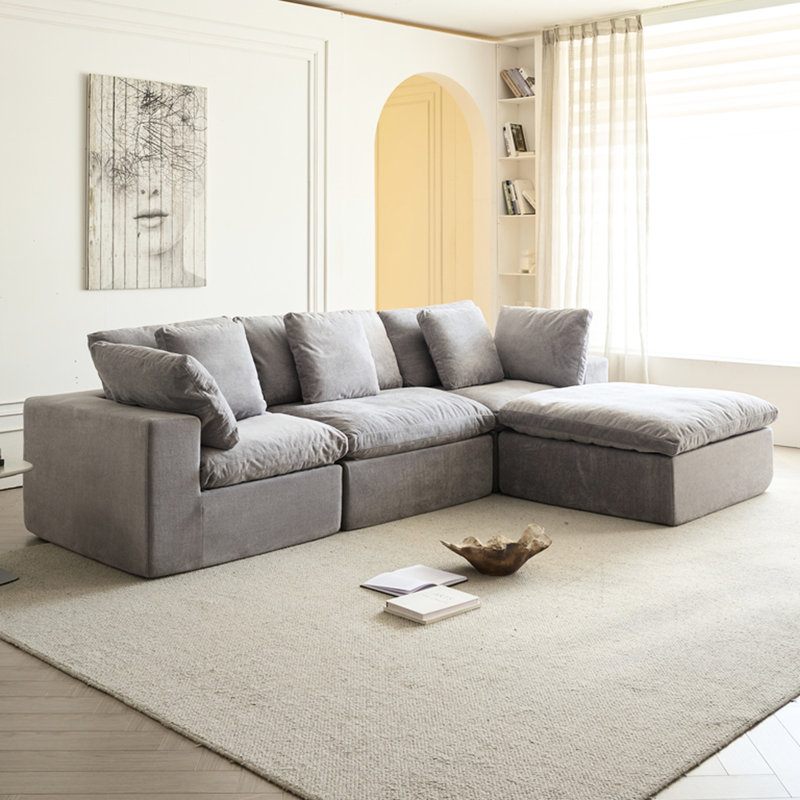 Canapé modulaire surdimensionné à 4 places Cloud, Light Grey