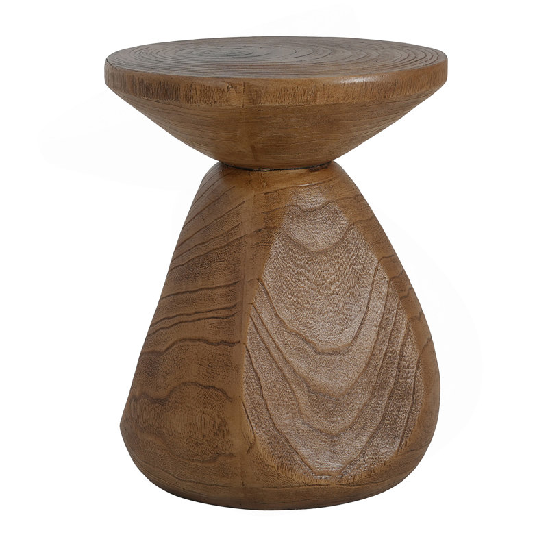 Outdoor Patio MGO Wood Side Table With Realistic Wood Grain Finish And All-Weather Durability.