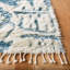 Tapis ivoire / bleu en laine et viscose Duena-2104373599