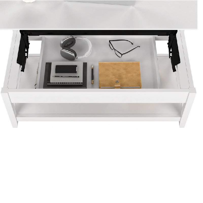 Table basse à plateau relevable avec rangement dissimulé
